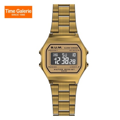 BUM Unisex BM03603A Gold Stainless Steel Band Digital Watch BUM Unisex BM03603A Gold Stainless Steel Band Digital Watch